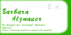 barbara alznauer business card